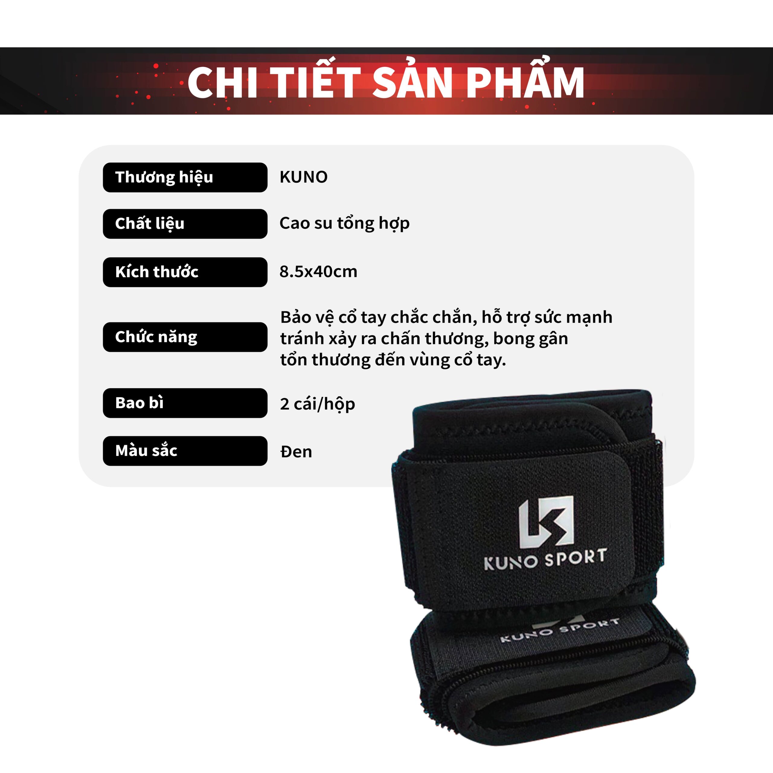 Băng Quấn Bảo Vệ Cổ Tay Kuno, Bảo Vệ Cổ Tay Tập Gym, Chơi Thể Thao