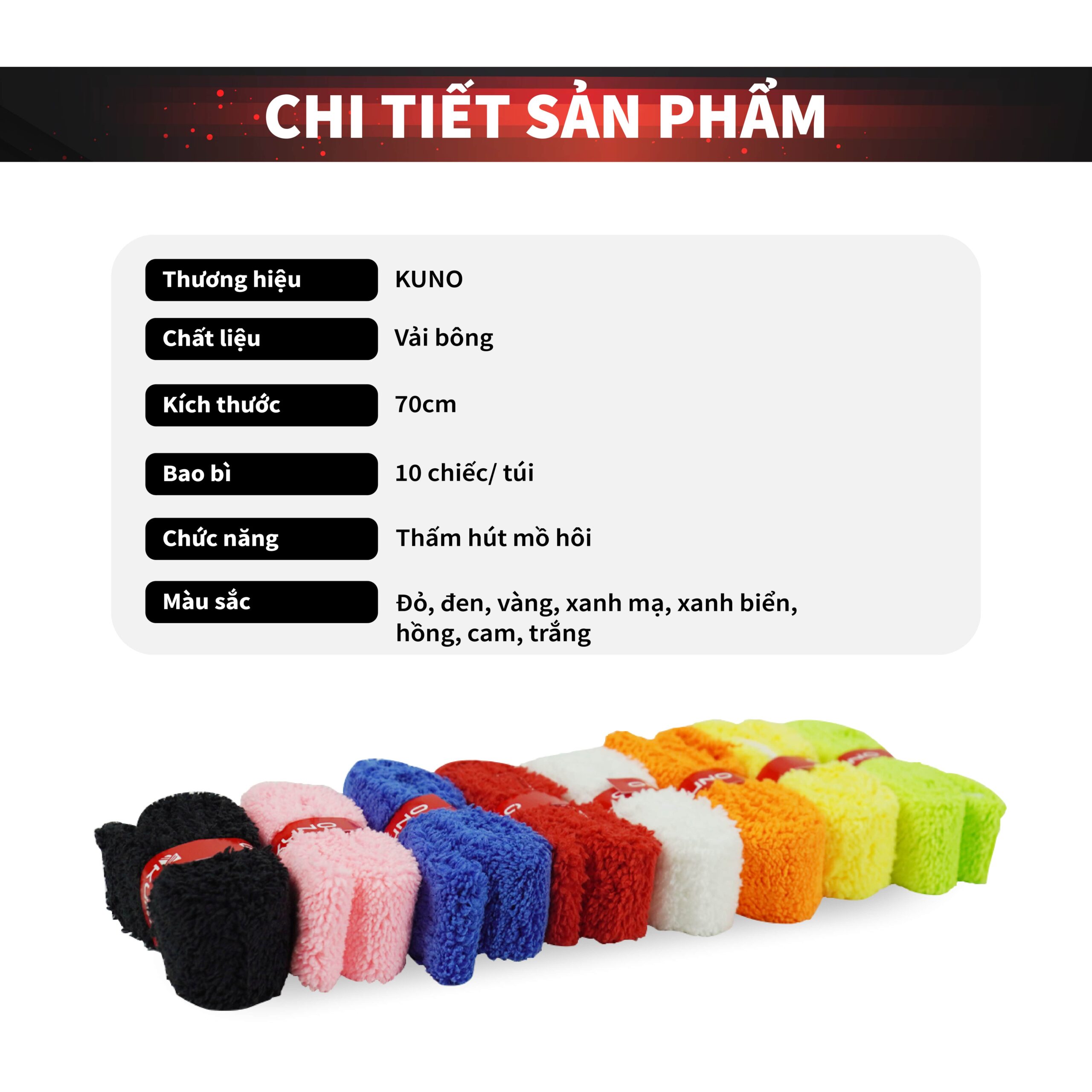 Quấn Cán Vải Kuno Chính Hãng – Dày, Êm, Mịn, Chống Trơn ( 10 chiếc)