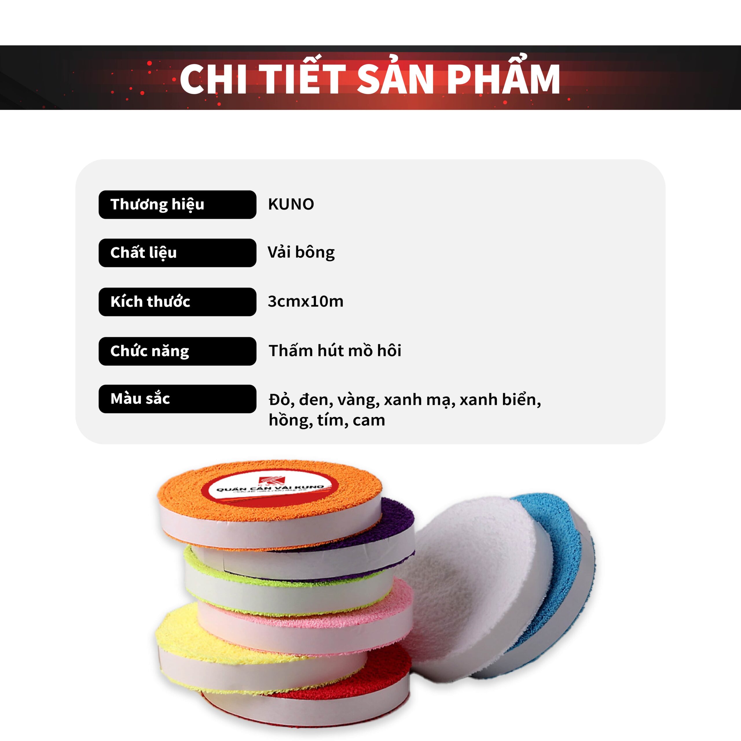 Quấn Cán Vải Kuno Loại Dài 10 Mét – Cực Êm, Siêu Bám, Bền Đẹp Cho Mọi Loại Vợt