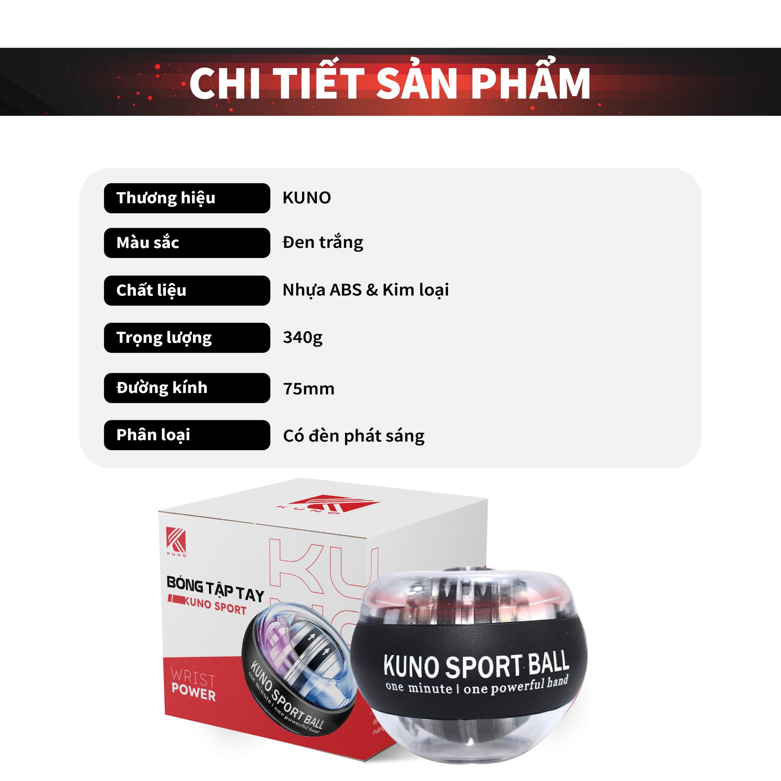 Bóng Tập Cổ Tay Kuno Hỗ Trợ Tập Luyện Tăng Sức Mạnh Cổ Tay Chơi Thể Thao