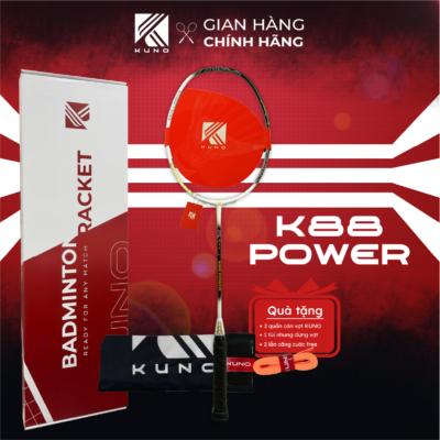 Vợt cầu lông KUNO K88 Power trọng lượng 4U, thiên công, chất liệu sợi carbon cao cấp