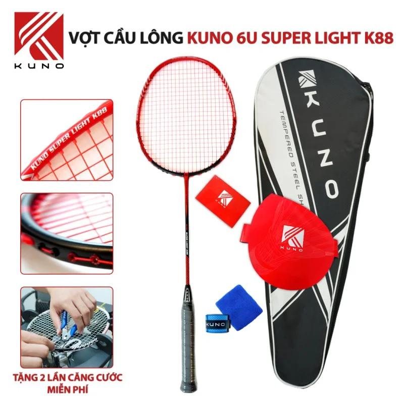 Vợt cầu lông KUNO SUPER LIGHT K88, Trọng Lượng 6U Vợt công thủ toàn diện