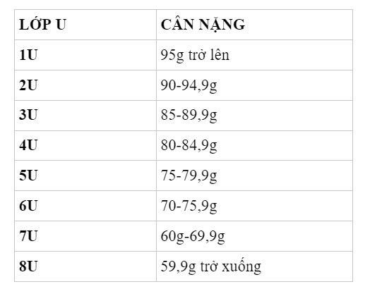 Trọng lượng của vợt cầu lông