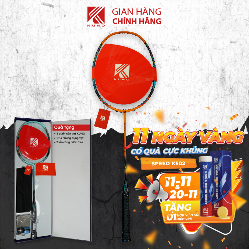 Vợt cầu lông KUNO THD POWER cây vợt công thủ toàn diện, hướng công, bản thiết kế mang ý nghĩa lịch sử