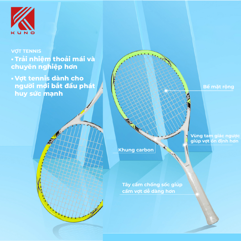 Vợt Tennis CROSSWAY YAVCK 5600 Sợi Carbon Cho Người Mới Chơi