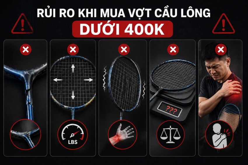 Rủi ro khi mua vợt cầu lông dưới 400K
