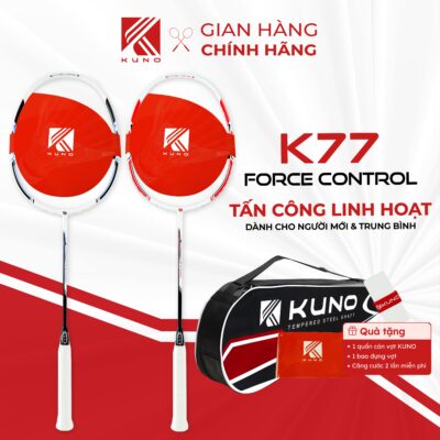 Vợt Cầu Lông KUNO K77 Full Carbon - Thiên Công Mạnh Mẽ, Dễ Điều Khiển, Căng Sẵn 10.5kg