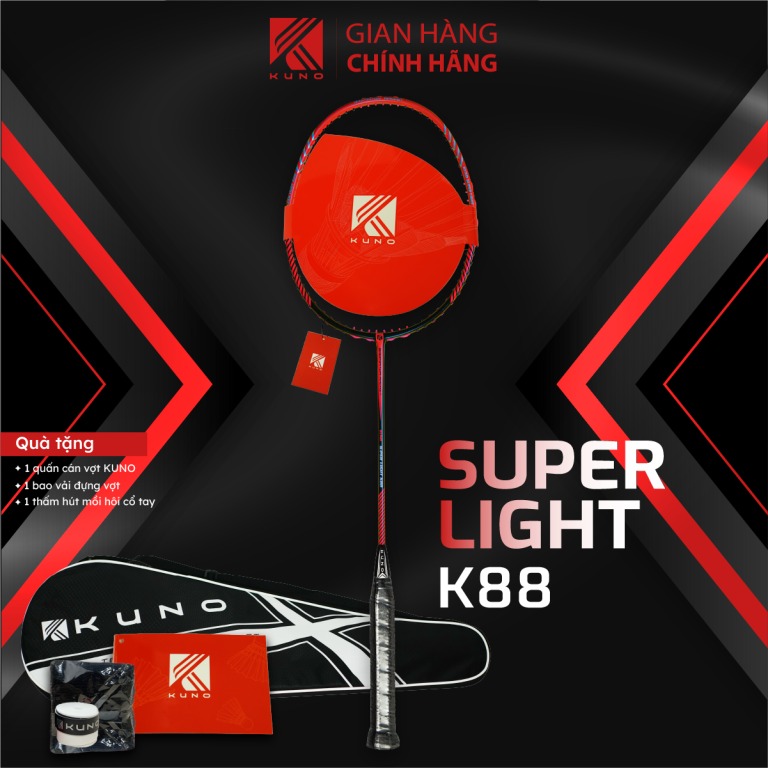 Vợt cầu lông KUNO SUPER LIGHT K88 có vẻ ngoài ấn tượng