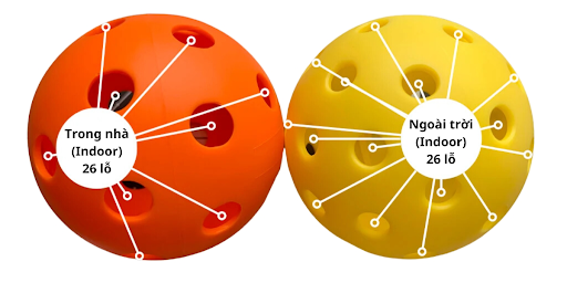 Đôi nét về cấu trúc của bóng Pickleball trong nhà và ngoài trời