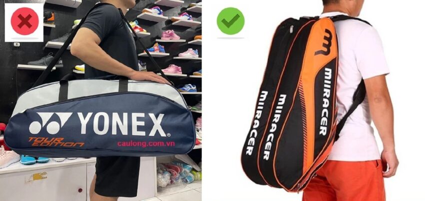 Cách đeo túi đựng vợt cầu lông chuyên nghiệp