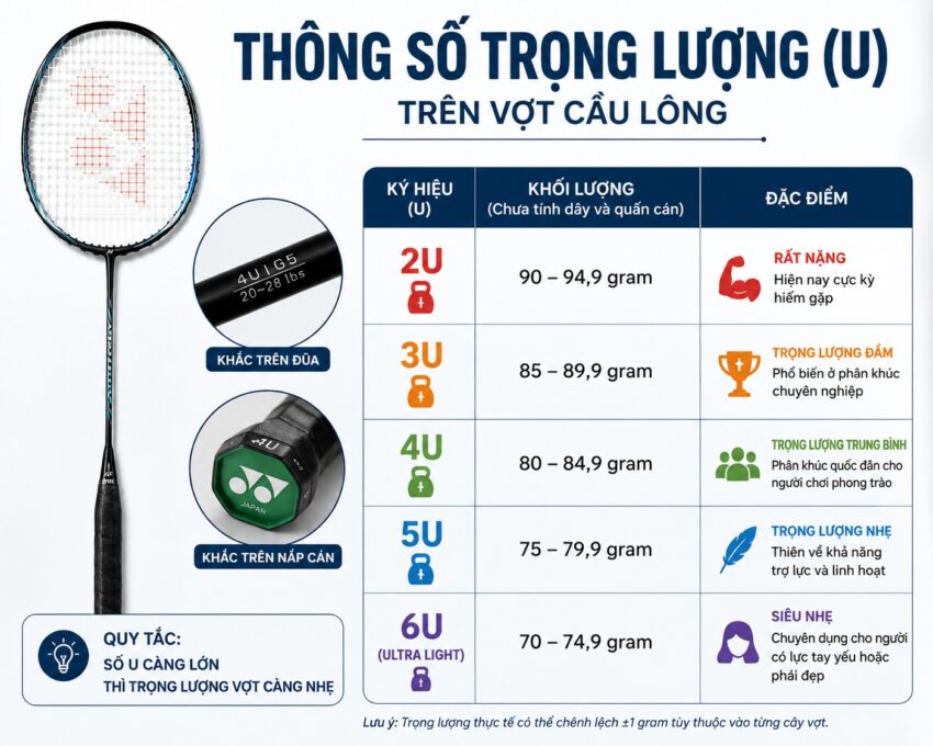 nên mua vợt cầu lông nặng hay nhẹ