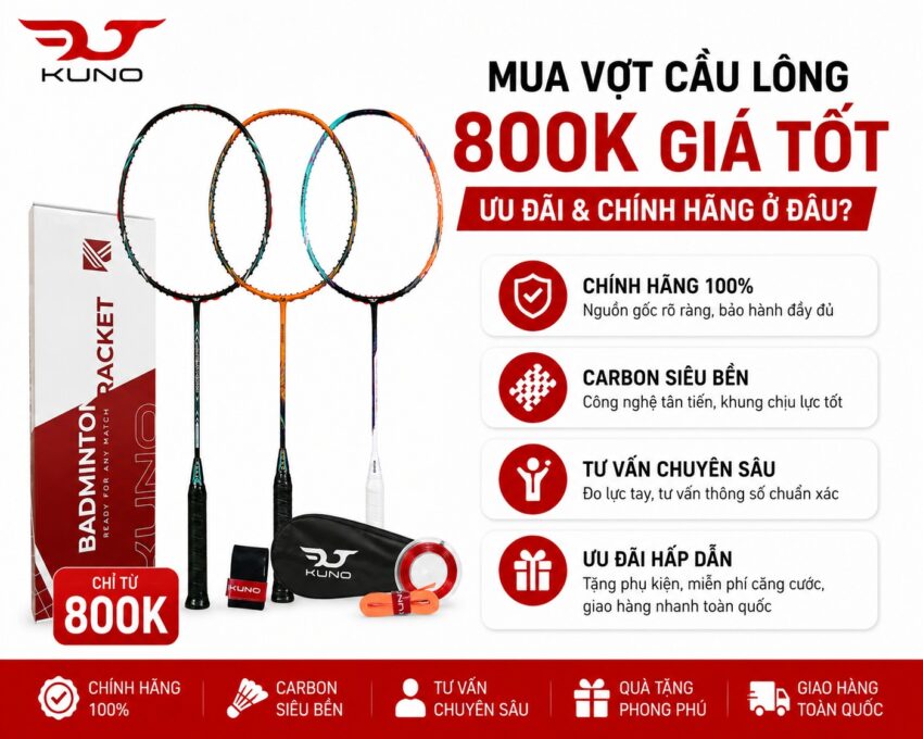 Mua vợt cầu lông 800K giá tốt, ưu đãi và chính hãng ở đâu?