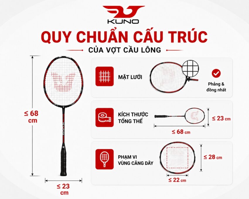 chiều dài vợt cầu lông