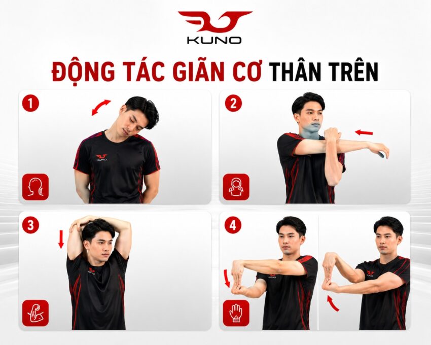 giãn cơ sau khi chơi cầu lông