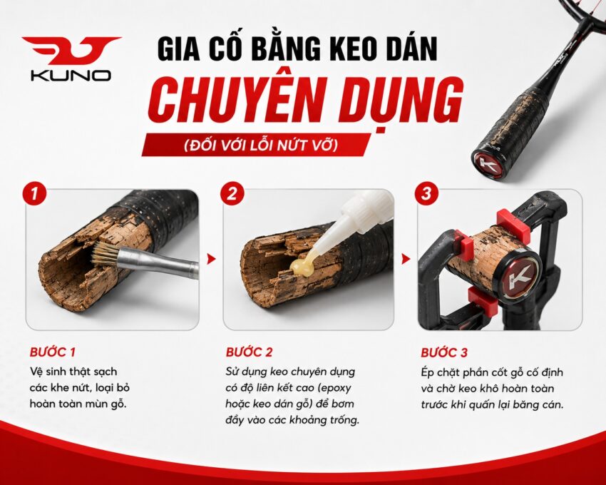 vợt cầu lông bị lỏng cán