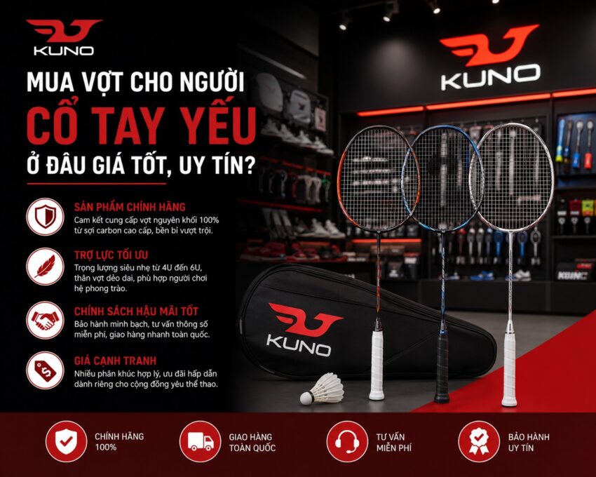 vợt cho người cổ tay yếu