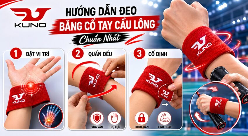 Hướng dẫn cách đeo băng cổ tay cầu lông chuẩn nhất