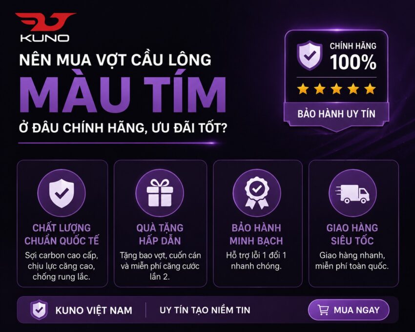 Nên mua vợt cầu lông màu tím ở đâu chính hãng, ưu đãi tốt?